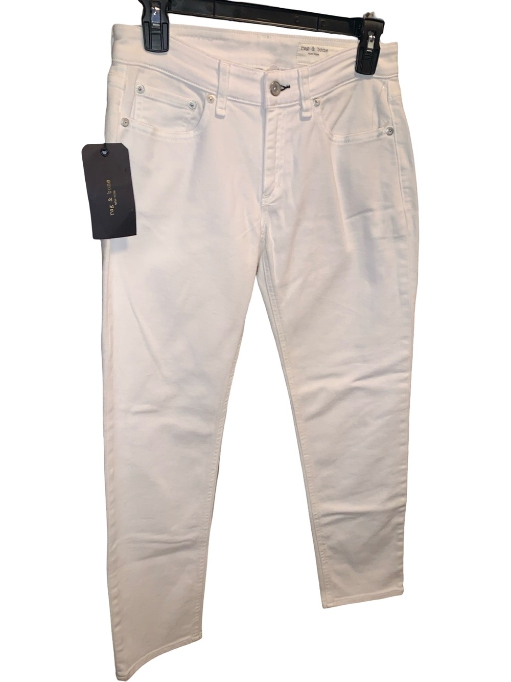 Rag & Bone Low-Rise Slim Boyfriend White Jeans Size 25 NWT